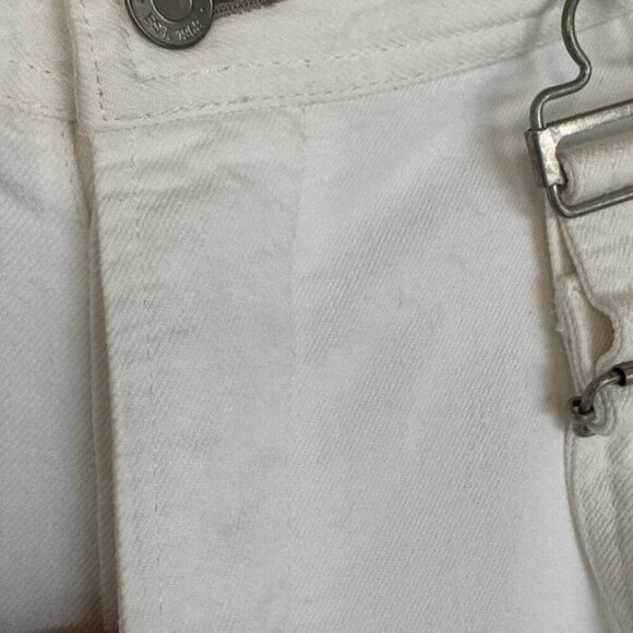Gap White Ecru High Waist Wide-Leg Suspender Jeans With Washwell Size 16 Short - Picture 16 of 17